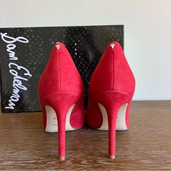 Sam Edelman Red Suede Heels - Picture 2 of 5